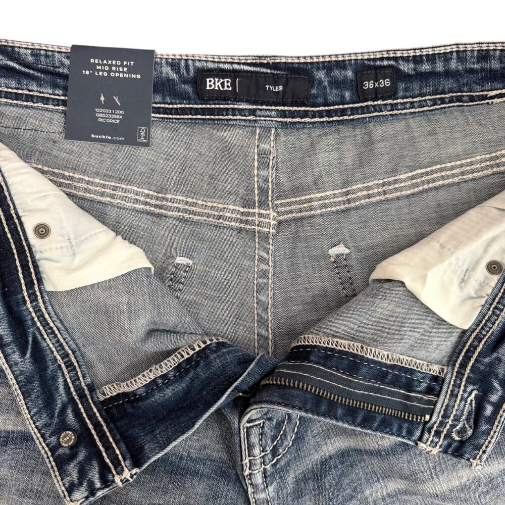 BKE Tyler Jeans  - Men's 36x36 - Relaxed Fit Stretch - Grise Color - NWT - Picture 10 of 14